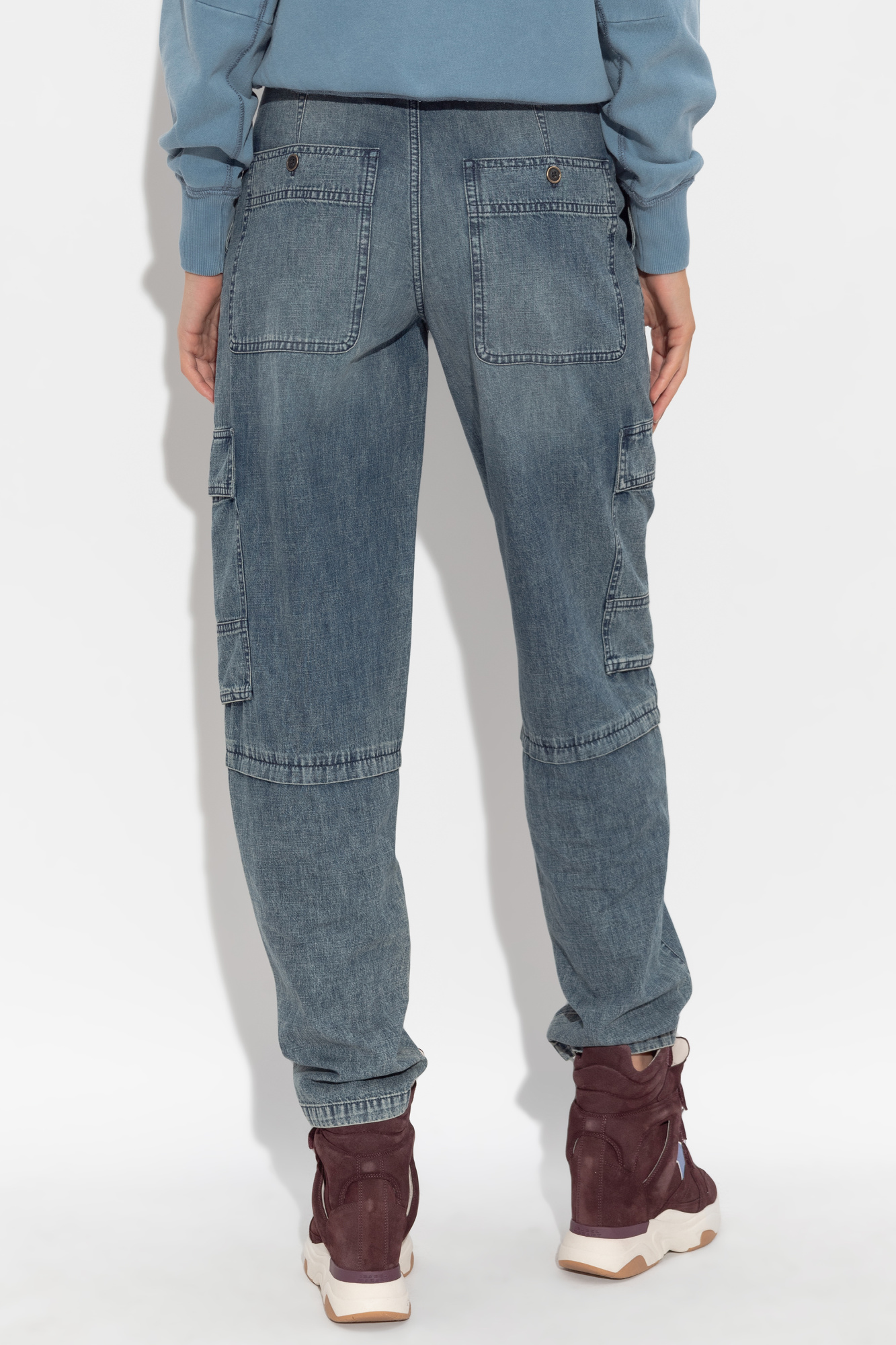 デニム・ジーパン MARANT ETOILE JEANS CARGO NAYLA IN DENIM Blue 